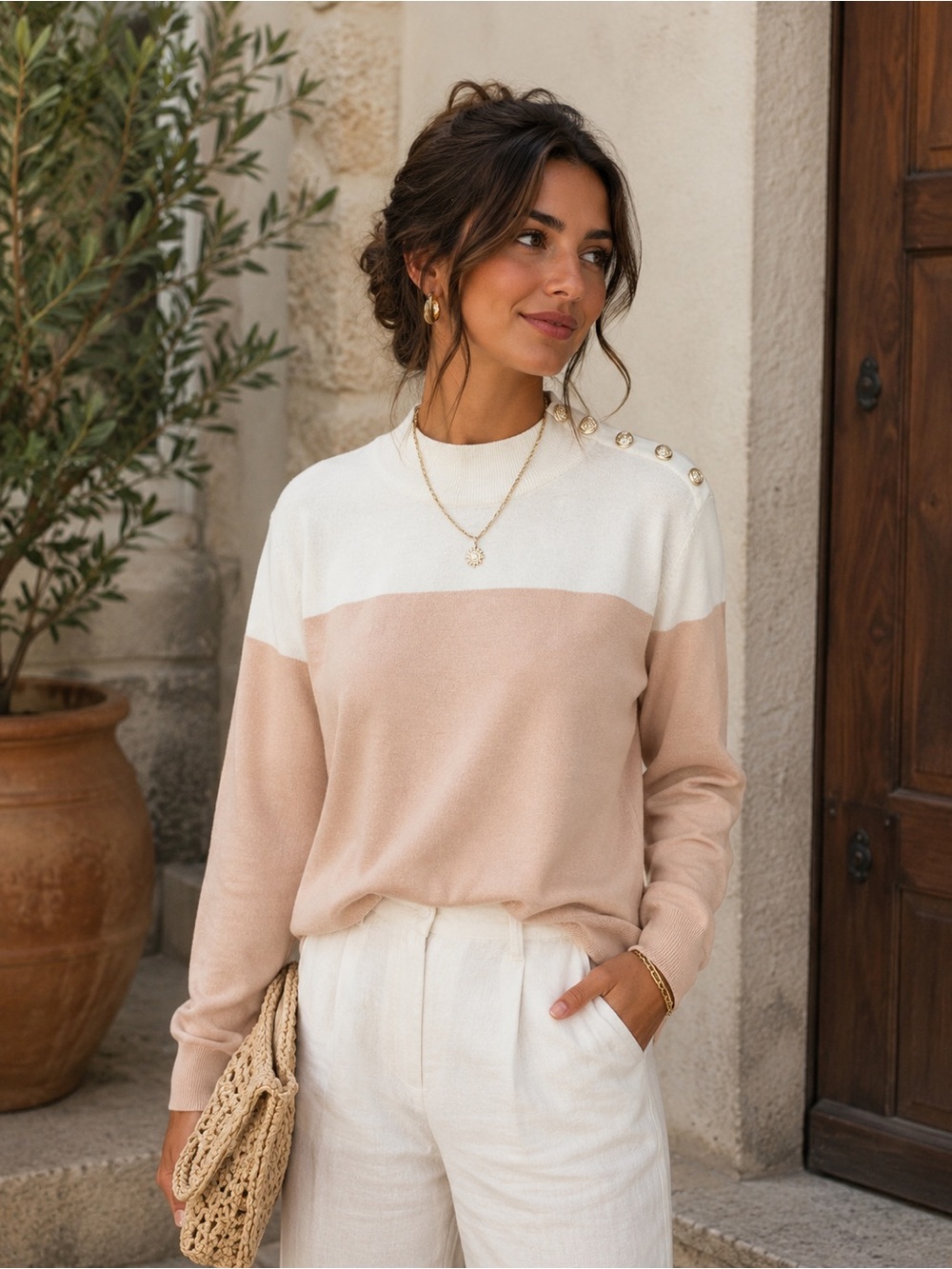 Calvin Klein White Crewneck Top (as is)